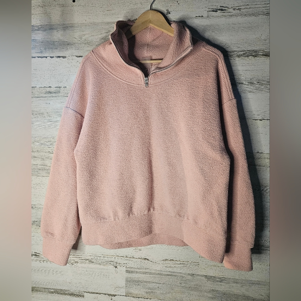 Calia Athletic Sweater Light Pink Zip Womens Size Medium